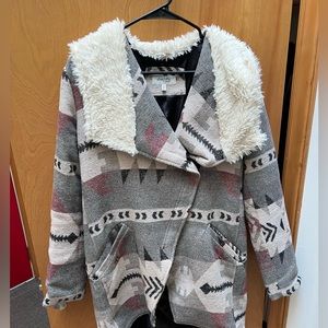 Aztec Geometric Pattern Parka Jacket